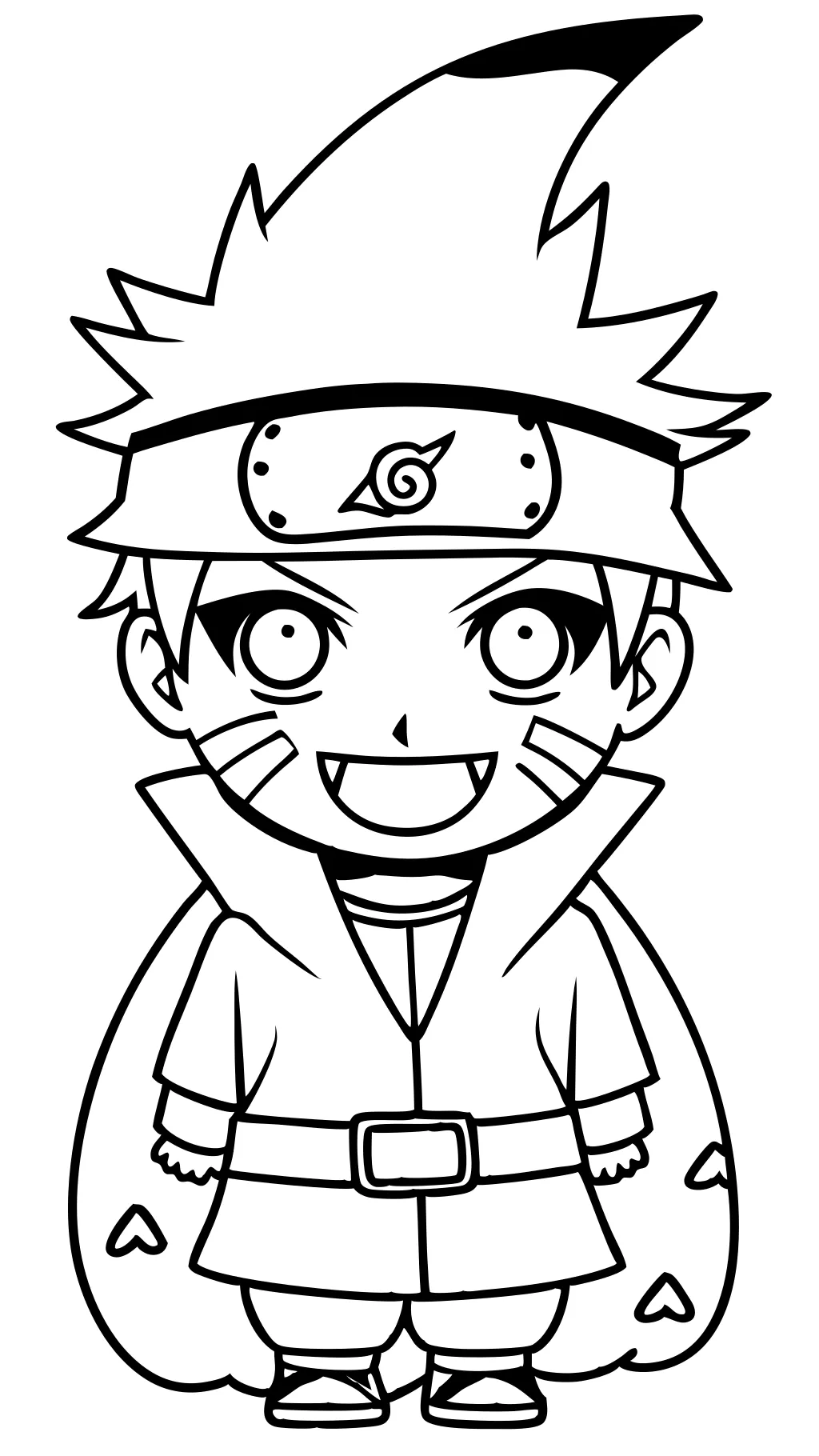 easy coloring pages halloween naruto